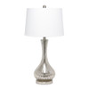 Lalia Home Speckled Mercury Tear Drop Table Lamp with White Fabric Shade