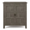 Simpli Home - Burlington SOLID WOOD 30 inch Wide Traditional Low Storage Cabinet in - Farmhouse Grey