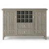 Simpli Home - Bedford Sideboard Buffet and Wine Rack - Distressed Grey