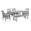 Walker Edison - 6-Piece Everest Acacia Wood Patio Dining Set - Grey Wash