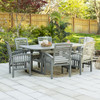 Walker Edison - 7-Piece Cypress Acacia Wood Patio Dining Set - Grey Wash