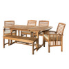 Walker Edison - 6-Piece Cypress Acacia Wood Patio Dining Set - Brown