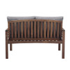 Walker Edison - Modern Patio Outdoor Garden Metal Loveseat Bench - Brown