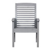 Walker Edison - Cypress Acacia Wood Patio Chairs, Set of 2 - Grey Wash