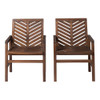 Walker Edison - Windsor Acacia Wood Patio Chairs, Set of 2 - Dark Brown