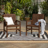 Walker Edison - Windsor Acacia Wood Patio Chairs, Set of 2 - Dark Brown