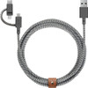 Native Union - 6.5' USB Type-A-to-Micro-USB/Lightning/USB Type-C Cable - Zebra