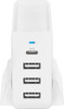 Insignia™ - 45 W 4' Wall Charger with 4 USB/USB-C Ports - White