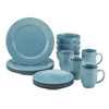 Rachael Ray Cucina Ceramic Dinnerware Set,16-Piece, Agave Blue - Agave Blue