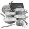 Rachael Ray Create Delicious Aluminum Nonstick Cookware Set, 13-Piece, Gray Shimmer - Gray Shimmer