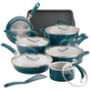 Rachael Ray Create Delicious Aluminum Nonstick Cookware Set, 13-Piece, Teal Shimmer - Teal Shimmer