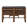 Walker Edison - Contemporary 3 Piece Modular Solid Wood Patio Set - Dark brown/navy
