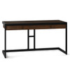 Simpli Home - Erina SOLID ACACIA WOOD Modern Industrial 60 inch Wide Writing Office Desk in - Farmhouse Brown
