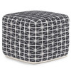 Simpli Home - Noreen Square Pouf - Slate Grey and White