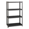 Space Solutions - 3200 Riveted Steel Shelving 4-Shelf Unit, 18D x 36W x 60H, Gunmetal Gray/Black - Gunmetal Gray - Black