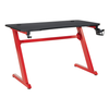 OSP Home Furnishings - Ghost Battlestation Gaming Desk  in Matte Black Top and Red Legs - Black/Red