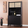 Southern Enterprises - SEI Carondale Tall Buffet Cabinet w/ Storage - Black and natural finish