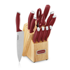 Cuisinart - 12PC Red & Stainless Steel Cutlery Block Set - Red