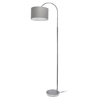 Simple Designs Arched Brushed Nickel Floor Lamp, Gray Shade - Brushed Nickel base/Gray shade