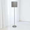 Simple Designs Brushed NIckel Drum Shade Floor Lamp, Gray - Brushed Nickel base/Gray shade
