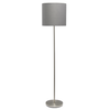 Simple Designs Brushed NIckel Drum Shade Floor Lamp, Gray - Brushed Nickel base/Gray shade
