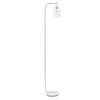 Simple Designs Modern Iron Lantern Floor Lamp with Glass Shade, White - White