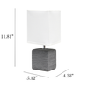 Simple Designs Petite Faux Stone Table Lamp with Fabric Shade, Gray with White Shade - Gray base/White Shade