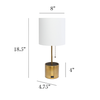 Simple Designs Hammered Metal Organizer Table Lamp with USB charging port and Fabric Shade, Gold - Gold base/White shade