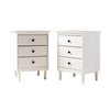 Walker Edison - 2-Piece Classic Minimal 3-Drawer Nightstand Set - White