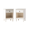 Walker Edison - 2-Piece Classic 1-Drawer Wood Nightstand Set - White