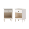 Walker Edison - 2-Piece Classic 1-Drawer Wood Nightstand Set - White