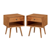 Walker Edison - 2-Piece Mid-Century Open Cubby Nightstand Set - Caramel