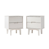 Walker Edison - 2-Piece Mid-Century Solid Wood Nightstand Set - White