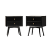 Walker Edison - 2-Piece Mid-Century 2-Drawer Nightstand Set - Black