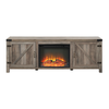 Walker Edison - 70” Barn Door Fireplace TV Stand for TVs up to 80” - Grey Wash