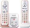 Panasonic Cordless Phone with 2 Handsets, Link2Cell Bluetooth, Smart Call Block & Digital Answering Machine - KX-TGD862G - White/Rose Gold