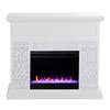 Southern Enterprises - Wansford Color Changing Fireplace - White finish w/ mirror