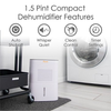 CRANE - 4 Pint Compact Dehumidifier with 2 Settings for Small to Medium Rooms up to 300 sq. ft. - White