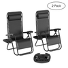 Anti-Gravity Lounge Chairs - Patio Furniture Set of 2 Midnight Recliners by Hastings Home - Black