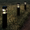 Nature Spring - Solar Path Bollard Lights, Set of 8 - 15.4” Outdoor Stake Lighting for Garden, Landscape, Yard, Patio, Deck, Driveway - Black