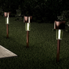 Nature Spring - Solar Path Lights - 12.2” Stainless Steel Outdoor Stake Lighting for Garden, Landscape, Driveway, Walkway - Set of 12 - Bronze