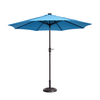 Nature Spring - 9' LED Lighted Outdoor Patio Umbrella with 8 Steel Ribs and Push Button Tilt, Solar Powered Market Umbrella by (Blue) - Blue