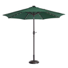 Nature Spring - 9' LED Lighted Outdoor Patio Umbrella with 8 Steel Ribs and Push Button Tilt, Solar Powered Market Umbrella by (Green) - Forest Green