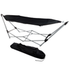 Hastings Home - Portable Hammock with Stand - Folds and Fits into Included Carry Bag for Easy Travel- Perfect for Backyard, Pool, Beach - Black