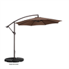 10' Offset Outdoor Patio Umbrella with 8 Steel Ribs and Vertical Tilt by Nature Spring (Brown) - Brown
