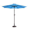 Nature Spring - 9' Outdoor Patio Umbrella with 8 Ribs, Aluminum Pole and Push Button Tilt, Fade Resistant Market Umbrella by (Blue) - Blue