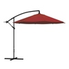 Nature Spring - Offset Patio Umbrella – 10 Ft Cantilever Hanging Outdoor Shade - Easy Crank and Base for Table, Deck, Porch (Red) - Red