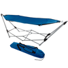 Hastings Home - Portable Hammock with Stand - Folds and Fits into Included Carry Bag for Easy Travel- Perfect for Backyard, Pool, Beach - Blue
