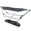 Hastings Home - Portable Hammock with Stand - Folds and Fits into Included Carry Bag for Easy Travel- Perfect for Backyard, Pool, Beach - Gray