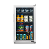 Newair 100 Can Beverage Fridge with Glass Door, Small Mini Fridge in Stainless Steel, Perfect for Beer, Snacks or Soda - Stainless Steel